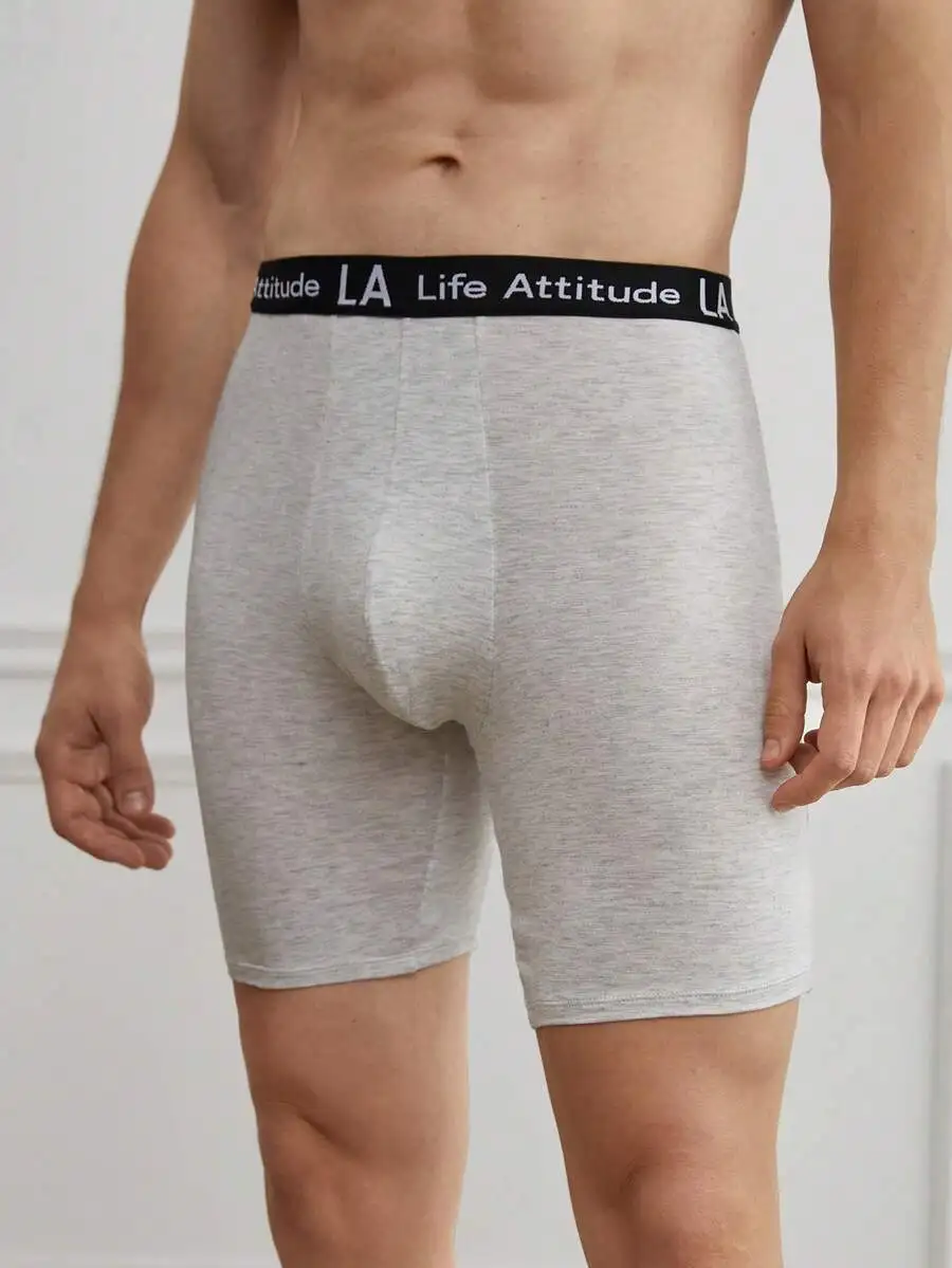 

Mens Letter Print Slim Fit Comfortable Casual Boxer Shorts