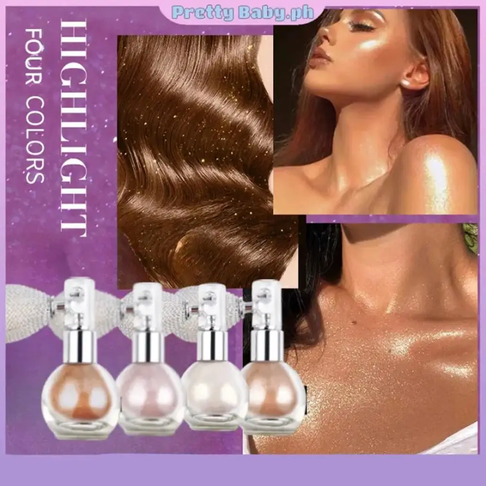 Poudre de maquillage scintillante pour le corps, spray surligneur, haute brillance, paillettes brillantes, nickel é, cosmétiques éclaircissants