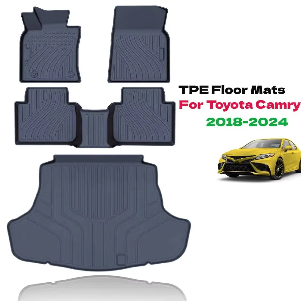 

TPE Floor Mats for 2024-2018 Camry(Not Fit AWD & Hybrid) All Weather Car Mats Cargo Mat Trunk Mat Camry Floor Mats Trunk Liner
