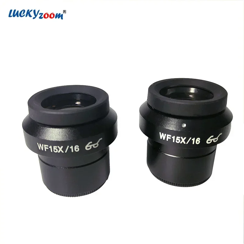 2pcs Super Widefield 15X Eyepiece For Binocular Trinocular Stereo Microscope Adjustable WF15X Stereo Microscope Eyepiece Lens