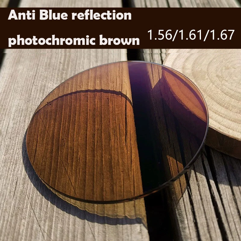 

1.56 Anti Blue Light Photochromic Brown Lenses 1.61 1.67 Transition Browning Glasses Lens Change to Brown Anti Reflection