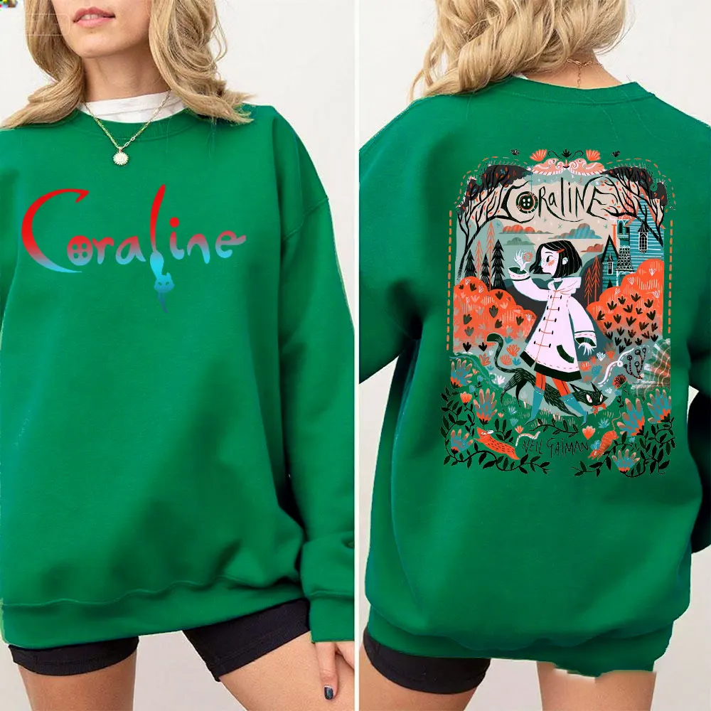Coraline Products Halloween New Sweatshirts Coraline Sweatshirt Y2k Clothes Streetwear Clothes Women Long Sleeve Pullover Tops