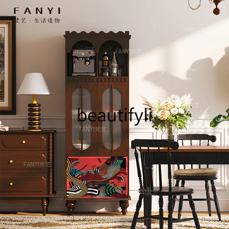 

American Style Sideboard Cabinet Living Room Wine Cabinet Display Home TV Storage Cabinet Integrated