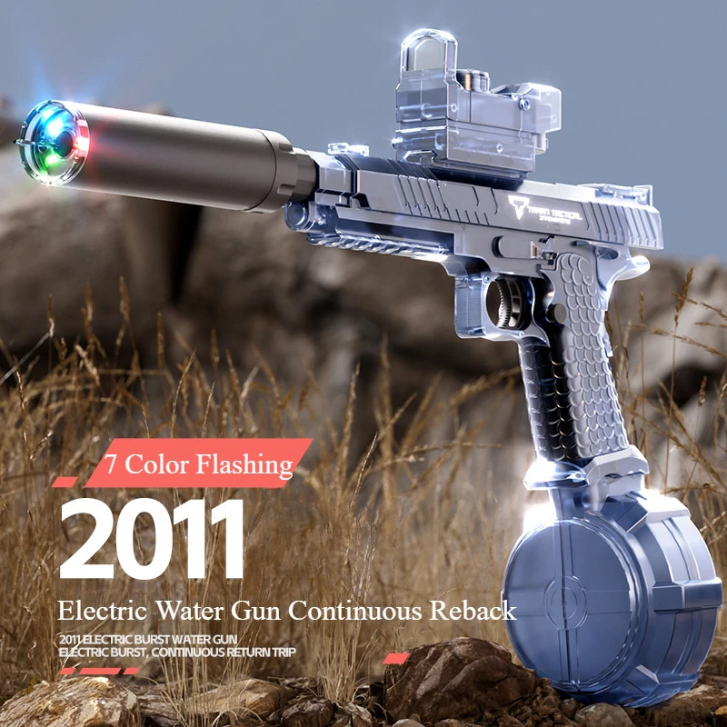 Pistolet à eau électrique rebond de liaison à grande vitesse avec capteur de flamme simulé jeu d'eau, jeux d'eau, jouets de jeux de plage