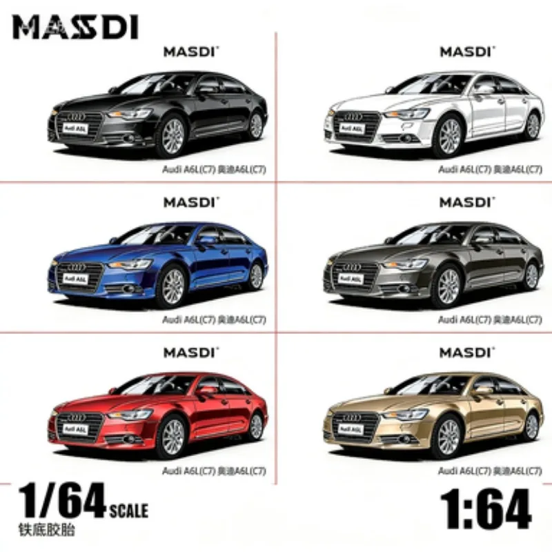 

MASDI 1:64 Audi A6L C7 Cast Alloy Model, Adult High-End Collectible Decoration Item, Boys' Gift, Festival Creative Gift.