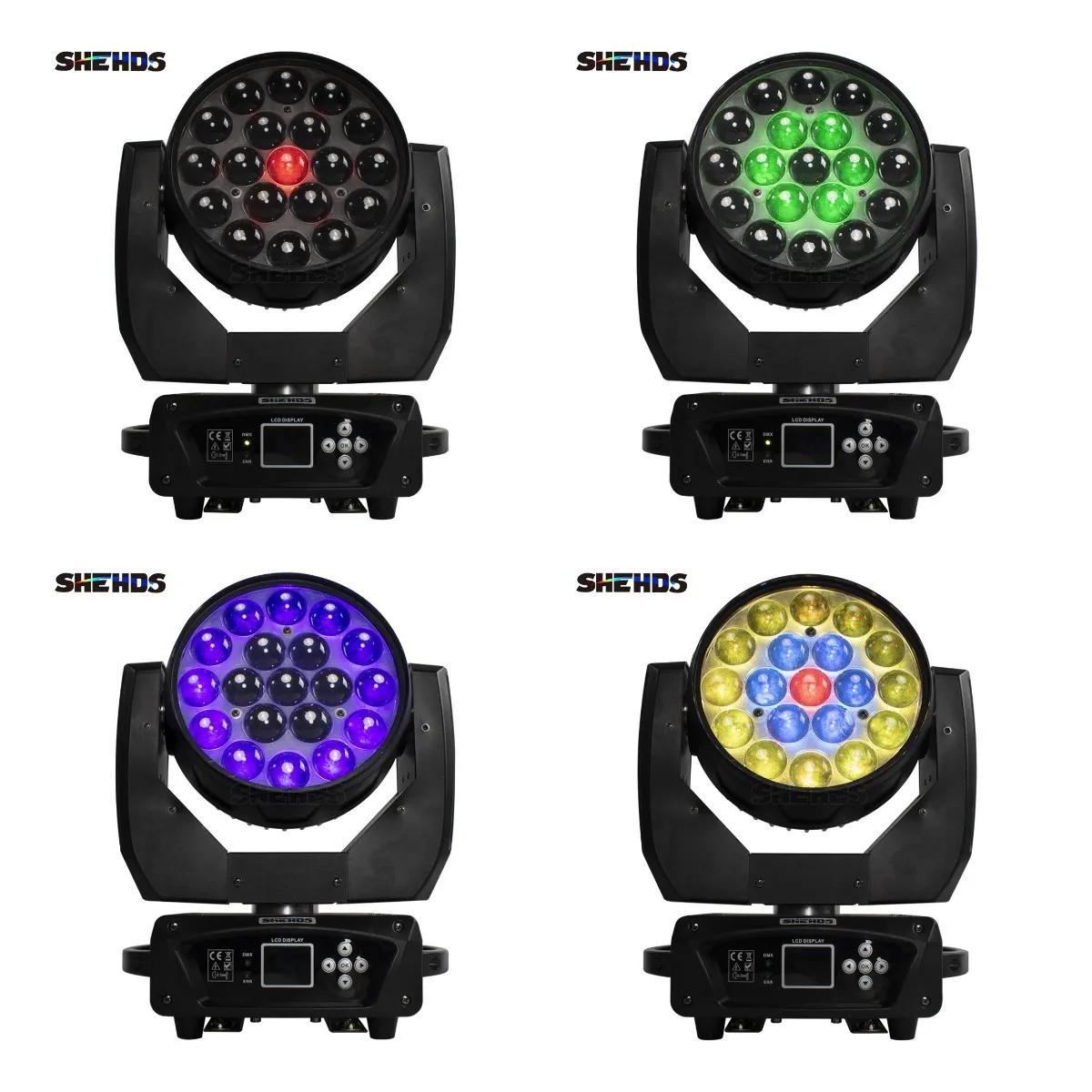 1/2 Stuks Led Wash 19X15W Rgbw Zoom Beam Moving Head Verlichting Met Flightcase Voor dj Disco Ktv Bar Nachtclub Podium Licht