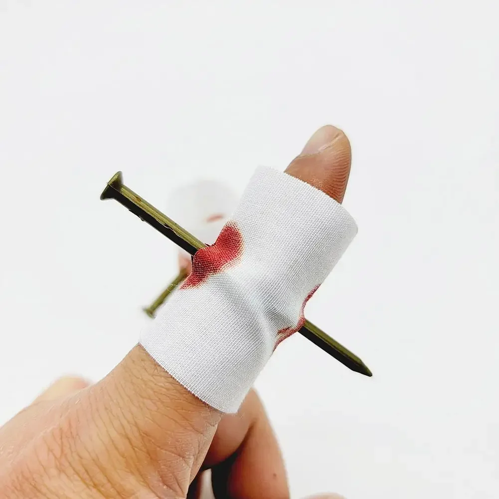 Fake Nail Through Finger Prank Toy Novelty Magic Friend Halloween Scare Trick Joke Toy Nail Through Finger Magic Toys WORLDKPI