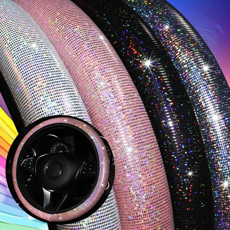 Car Steering Wheel Cover Elastic Handle Cover Universal 37/38cm Diamond BlingBling Four Seasons Crystal Woman styling Interior