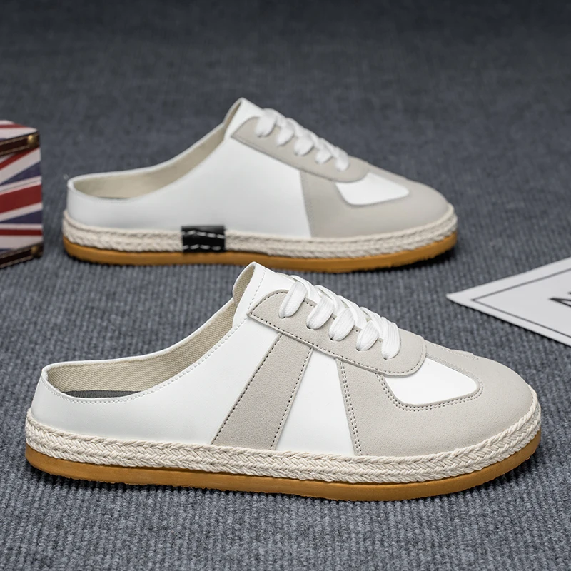 YRZL Men's Half Slippers Casual Sandals Men Comfortable Slip on Shoes Lightweight Breathable Slippers Flats Walking Shoes