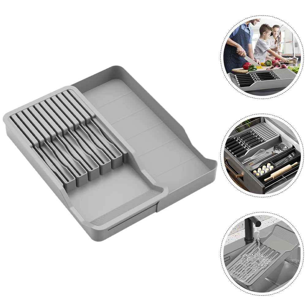 

Knife Storage Box Shelves Organizer Holder Multi-functional Food Kitchen Rack Essentials Pp