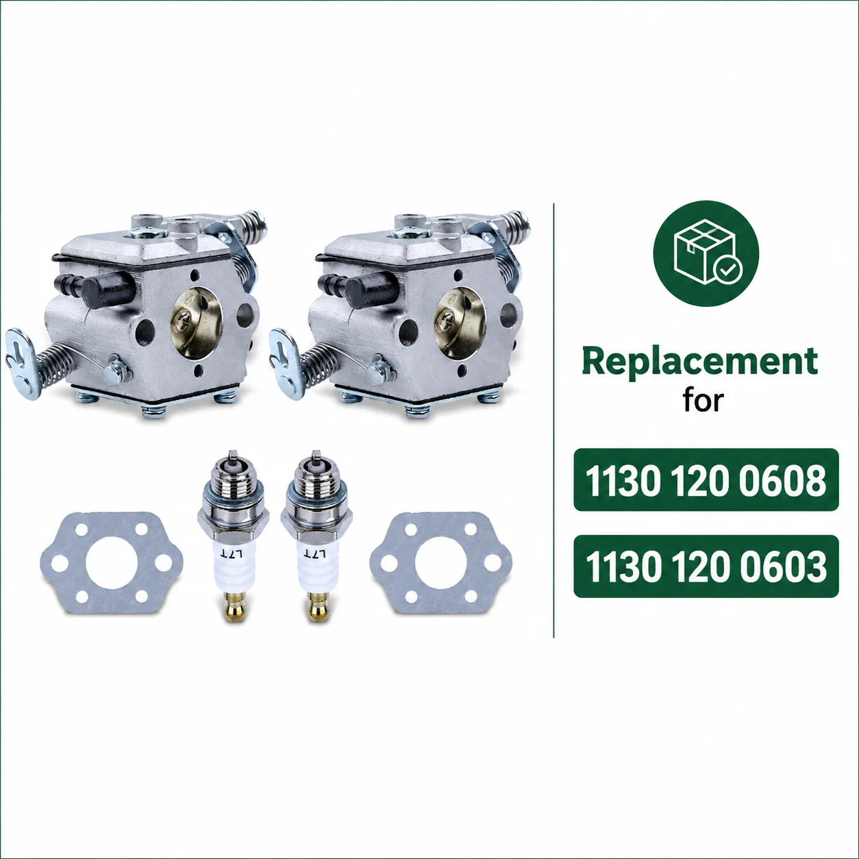 2PCS Carburetor Gasket Kit with Spark Plug For Stihl 017 018 MS170 MS180 Chainsaw OEM 11301200608 11301200603 C1Q-S57B Carb Kit