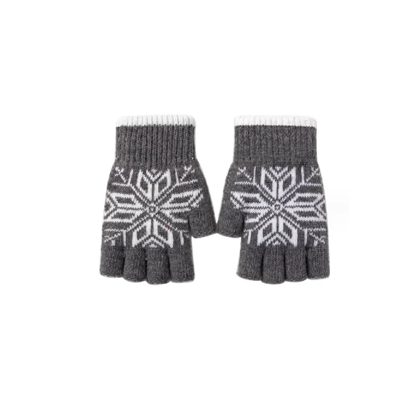 1 pairs of half-finger autumn and winter knitted open-finger touch screen heat and cold cycling cute gloves