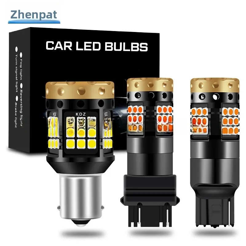 مصباح إشارة فك تشفير LED فائق السطوع 3030 45SMD 7440 1156 PY21W أضواء مؤشر الانعطاف عالمية تناسب عمر طويل معدني