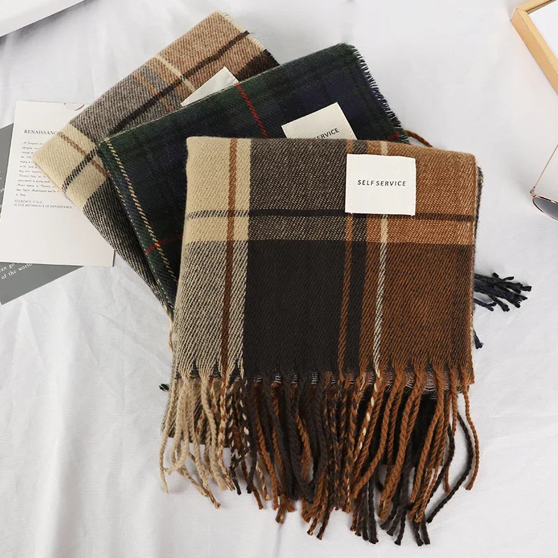 منقوشة الشتاء وشاح المرأة الرقبة رئيس الأوشحة أزياء عارضة الأوشحة الكشمير السيدات شالات ويلتف Bufandas Hombre #6