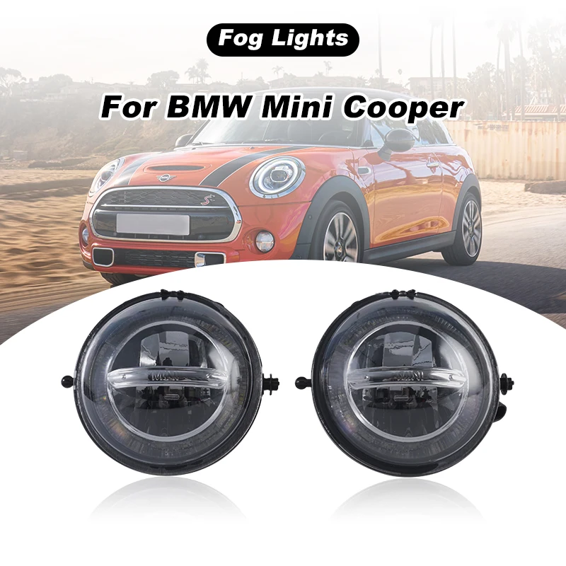 Fog Lamp With Angel Eyes  For BMW Mini Cooper DRL LED Daytime Running Lights  R55 R56 R57 R58 R59 R60 R61