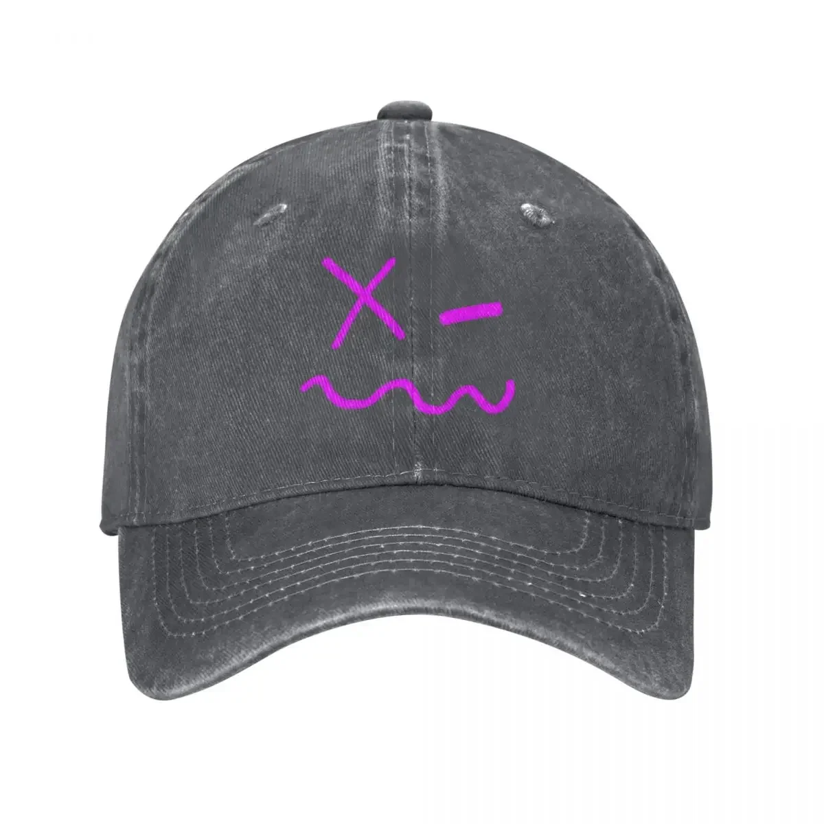 Purple X-Swirl Smile Face Wink Line Art Baseball Cap Hood Thermal Visor Big Size Hat party Hat Woman Hats Men's