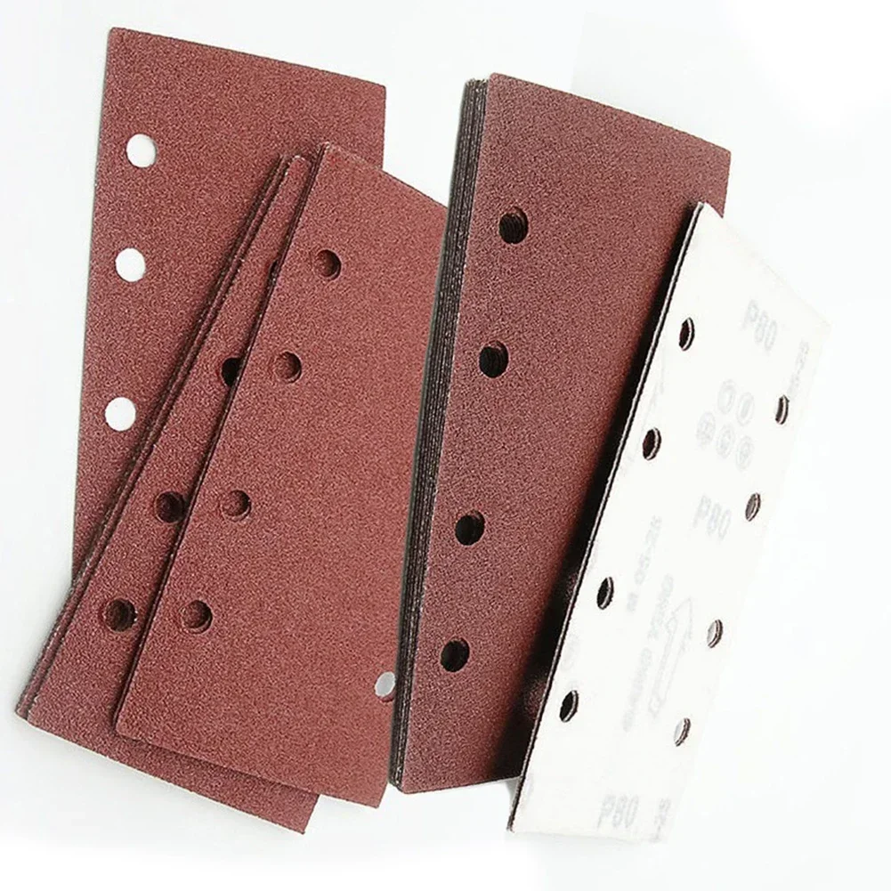 Ensemble de papier abrasif auto-adhésif rectangulaire, papier abrasif floqué, papier abrasif sec pour le polissage du bois et du métal, grain 80,