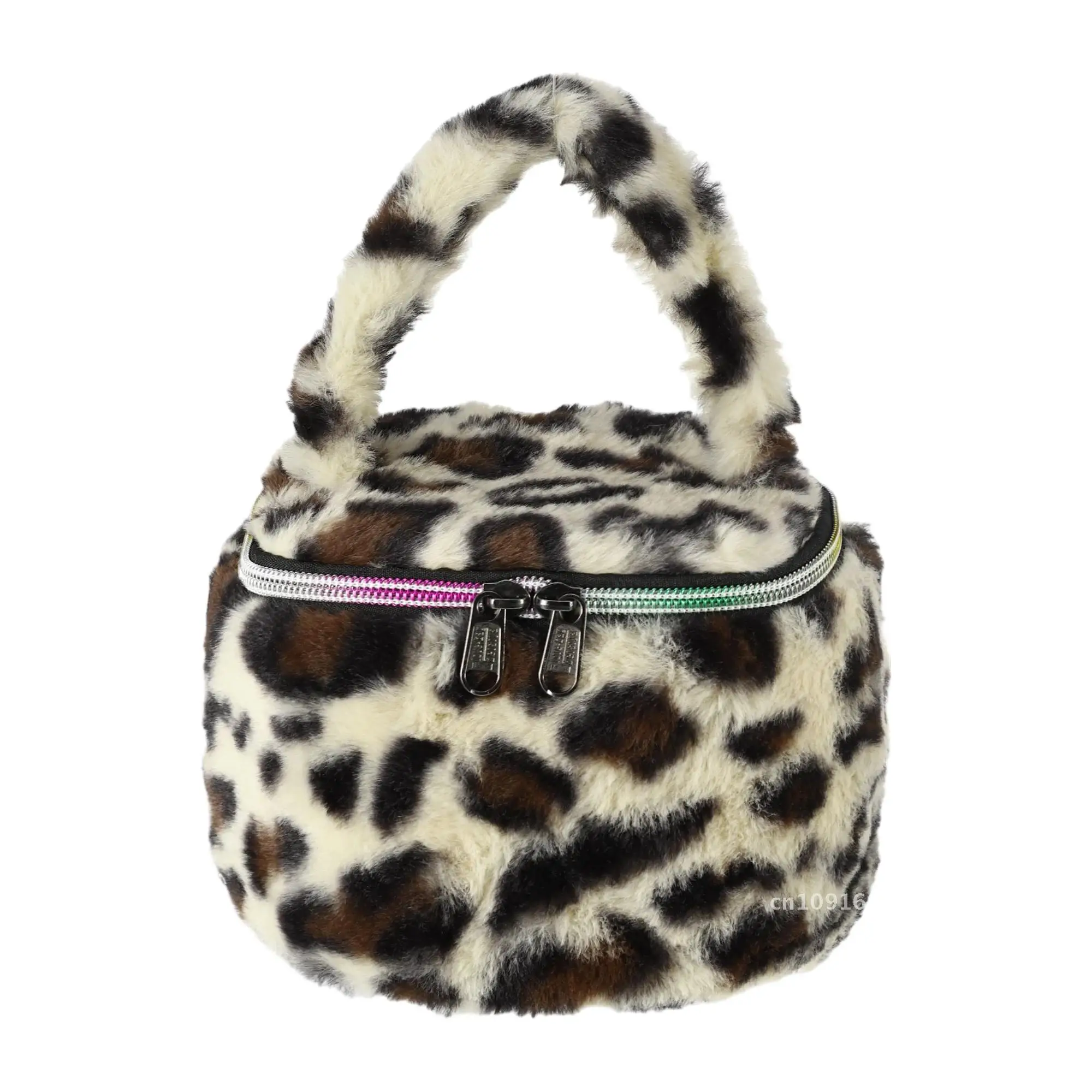 Bolso de mano Vintage para almacenamiento de uñas para mujer, bolsa portátil de leopardo, organizador de cosméticos, caja impresa, contenedor con cremallera para maquillaje