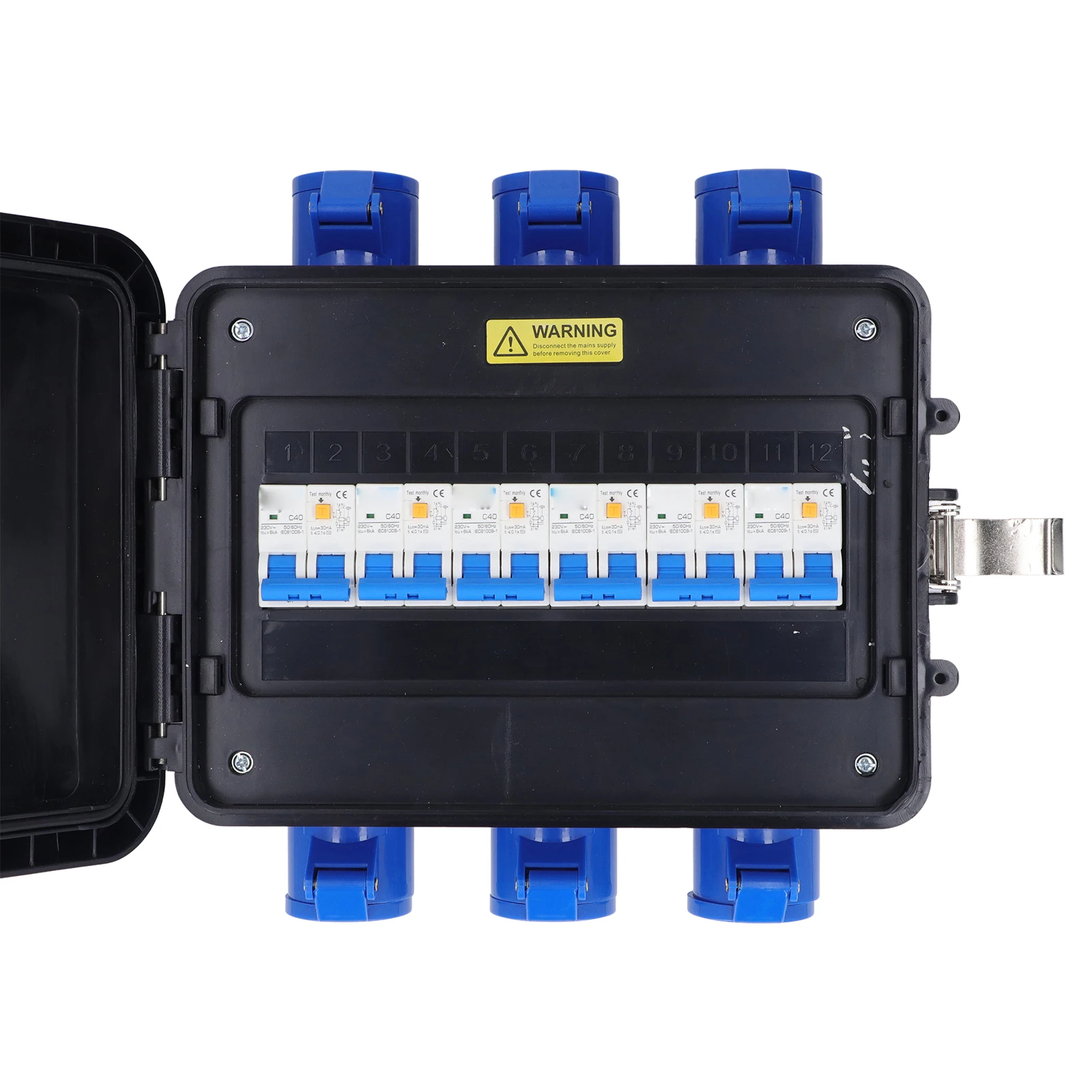 Power Distribution Box ABS Portable Wide Application AC 220‑380V  Plated Contacts Distribution Box Waterproof for Houses