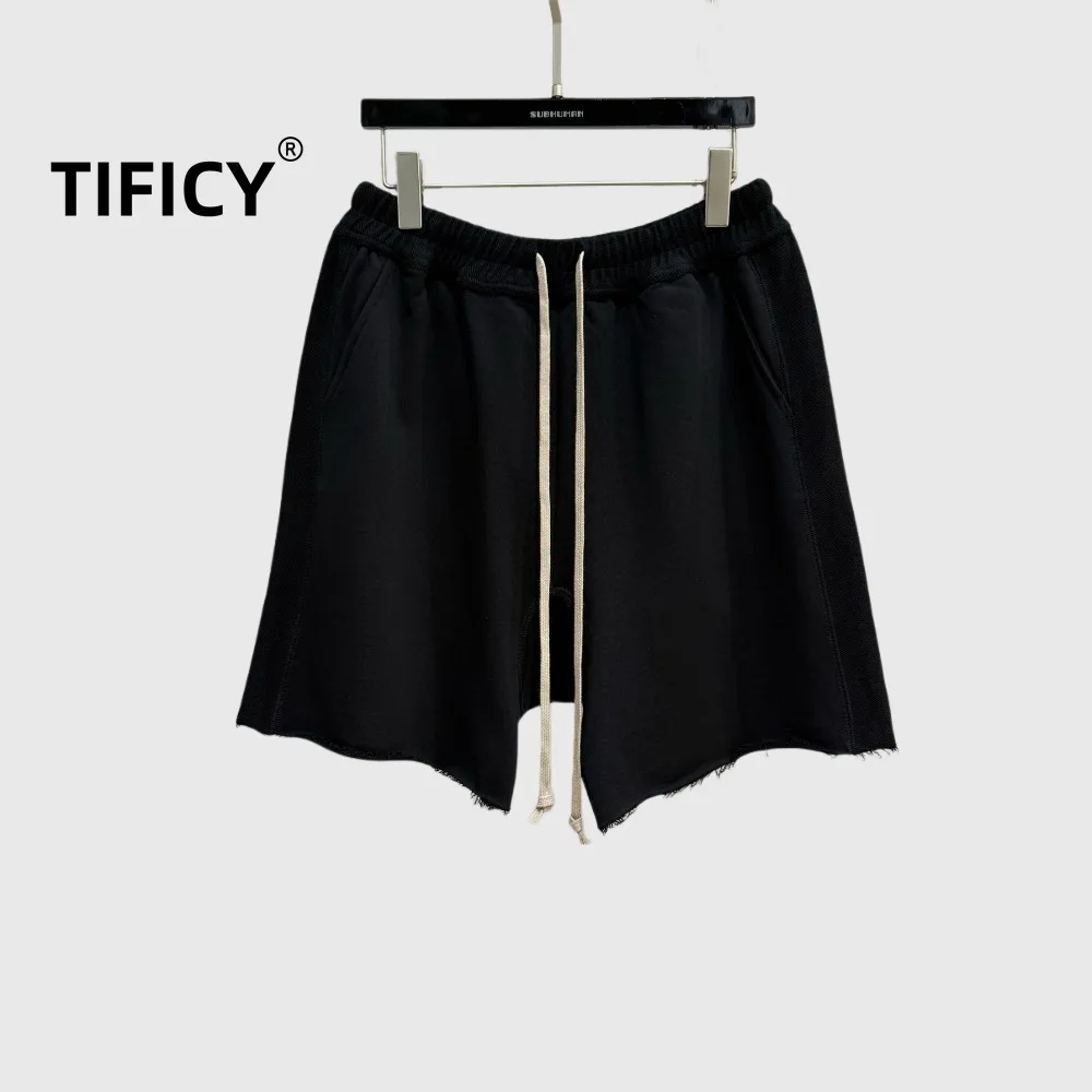 

High Street Cotton Ro Shorts Men's Five Quarter Work Pants with Normal Crotch Drawstring Casual and Fashionable Summer Shorts