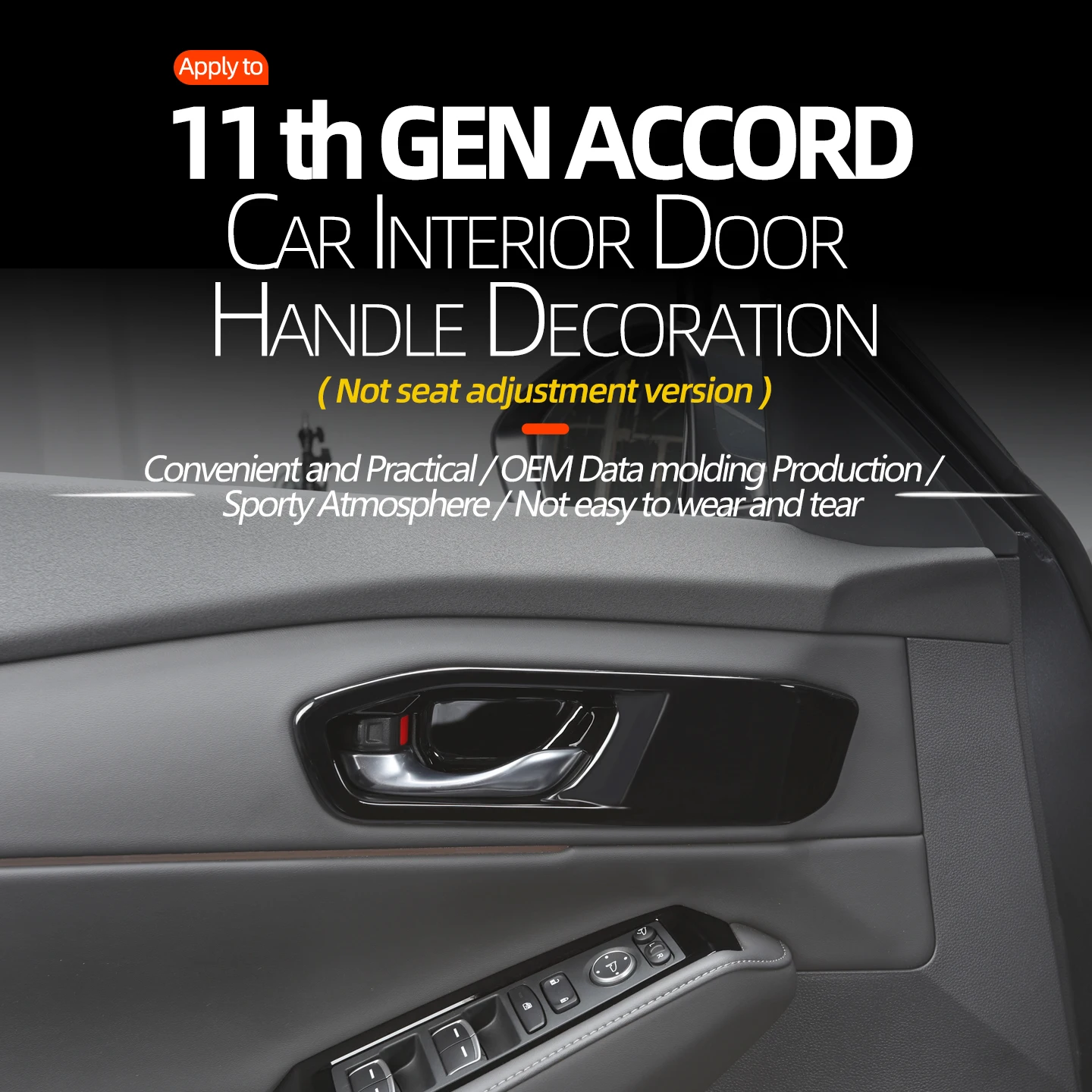 

For 11 th Generation Honda Accord 2022 2023 2024 2025 Inner Door Handle Cover Catch Bowl Trim Not seat adjustment version