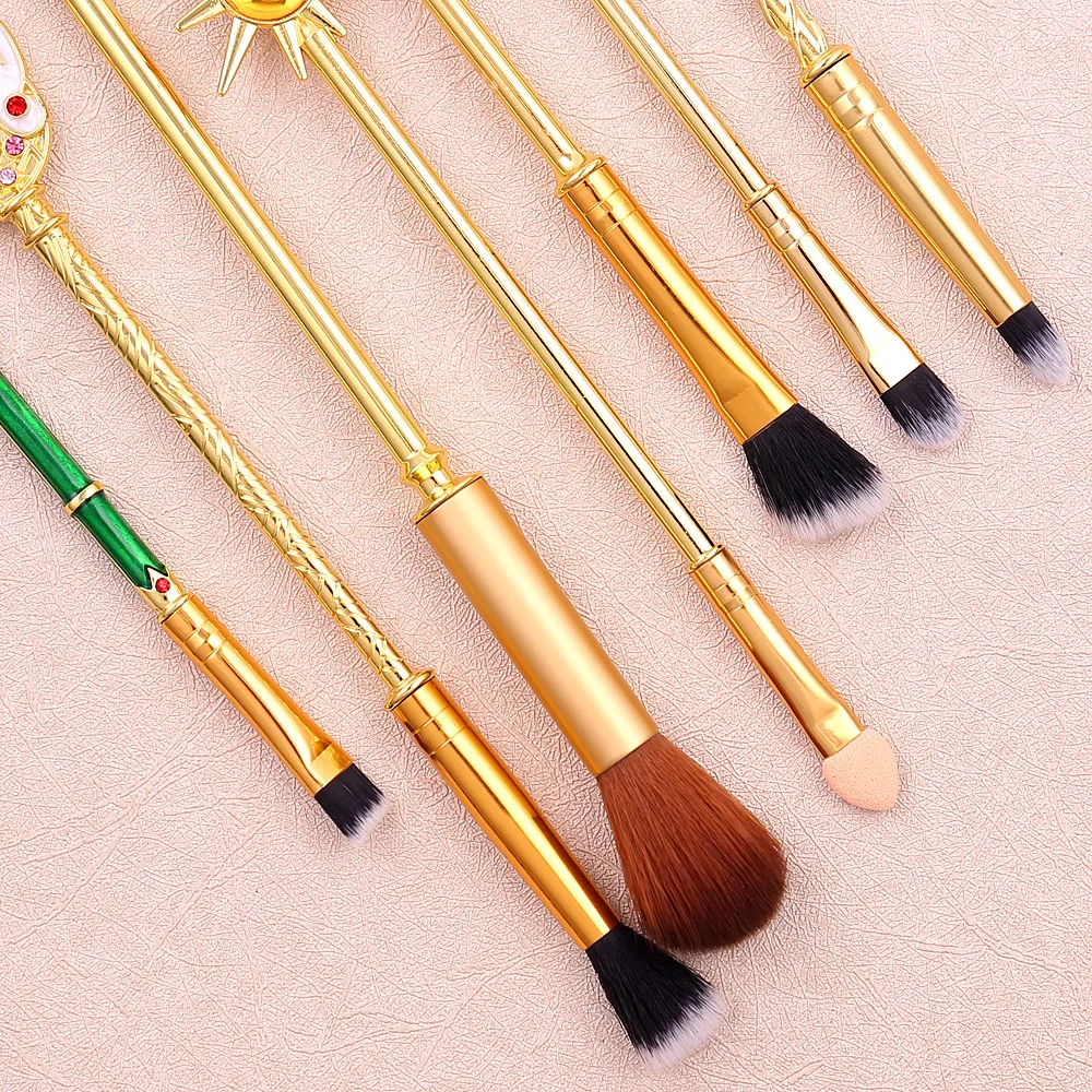 7Pcs Anime Card Captor Sakura Fiber Make Up Brush Concealer Highlight Brush Eye Shadow Blush Makeup Soft Brush Cosmetic Tools