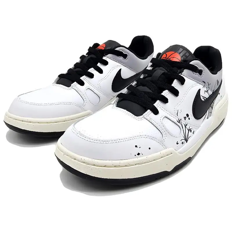 【Customize】Nike Full Force Skateboarding Shoes Men Low-top Black&White Sneakers shoes FB1362-101