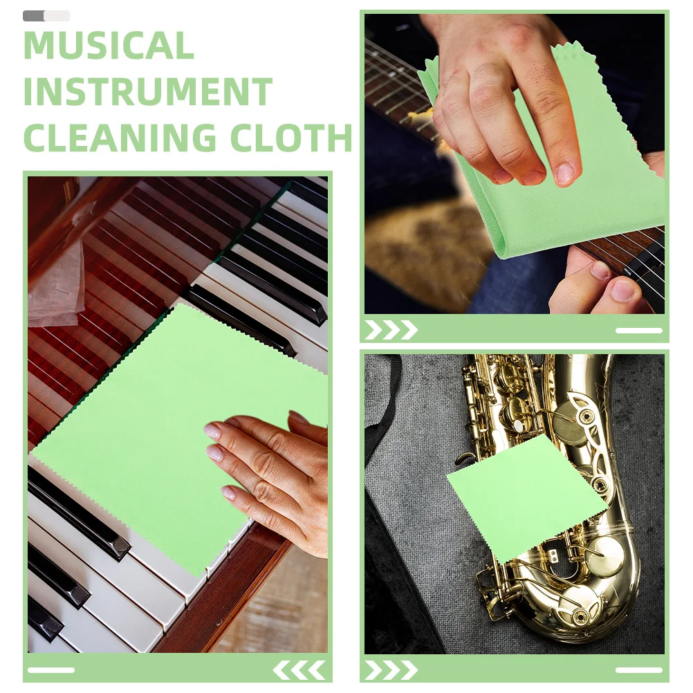 

6Pcs Guitar Instrument Cleaning Cloth Dual-Sided Soft Polishing Cloths for Violin Piano Clarinet Trumpet Sax