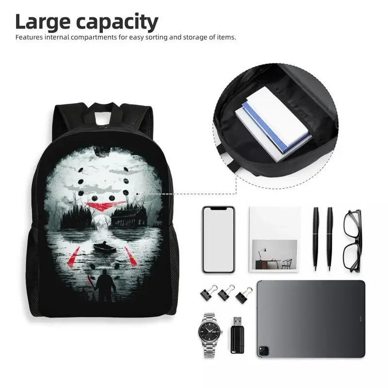 Mochila de película de terror para hombres y mujeres, bolsa de libros informal para estudiantes universitarios, bolsas de película de Halloween