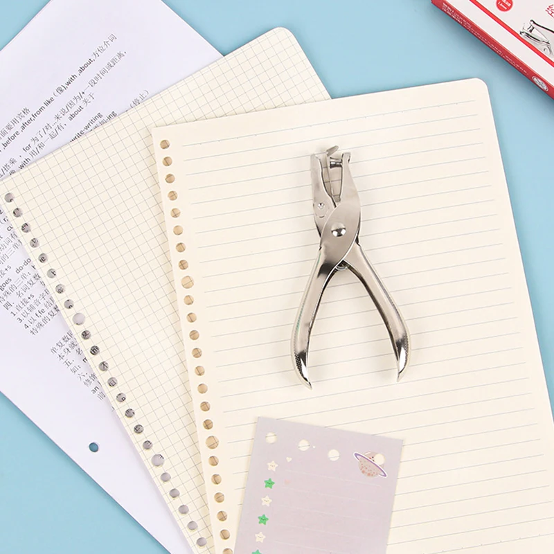 1 pz, cancelleria in metallo tenuto in mano foro rotondo diametro 6mm perforatore pinze perforatore carta perforatore in scatola perforatore singolo