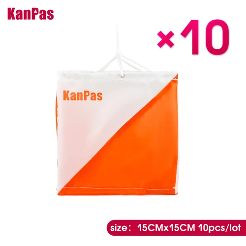 KANPAS-Bandera de marcador de orientación de tamaño mediano, 15x15, 10 unidades por lote