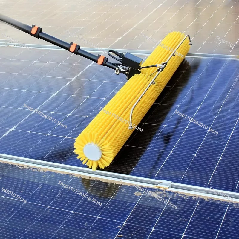 Electric Solar Panel Cleaning Robot, D2 PV Photovoltaic Brush Machine for Dry & Waterless Cleaning