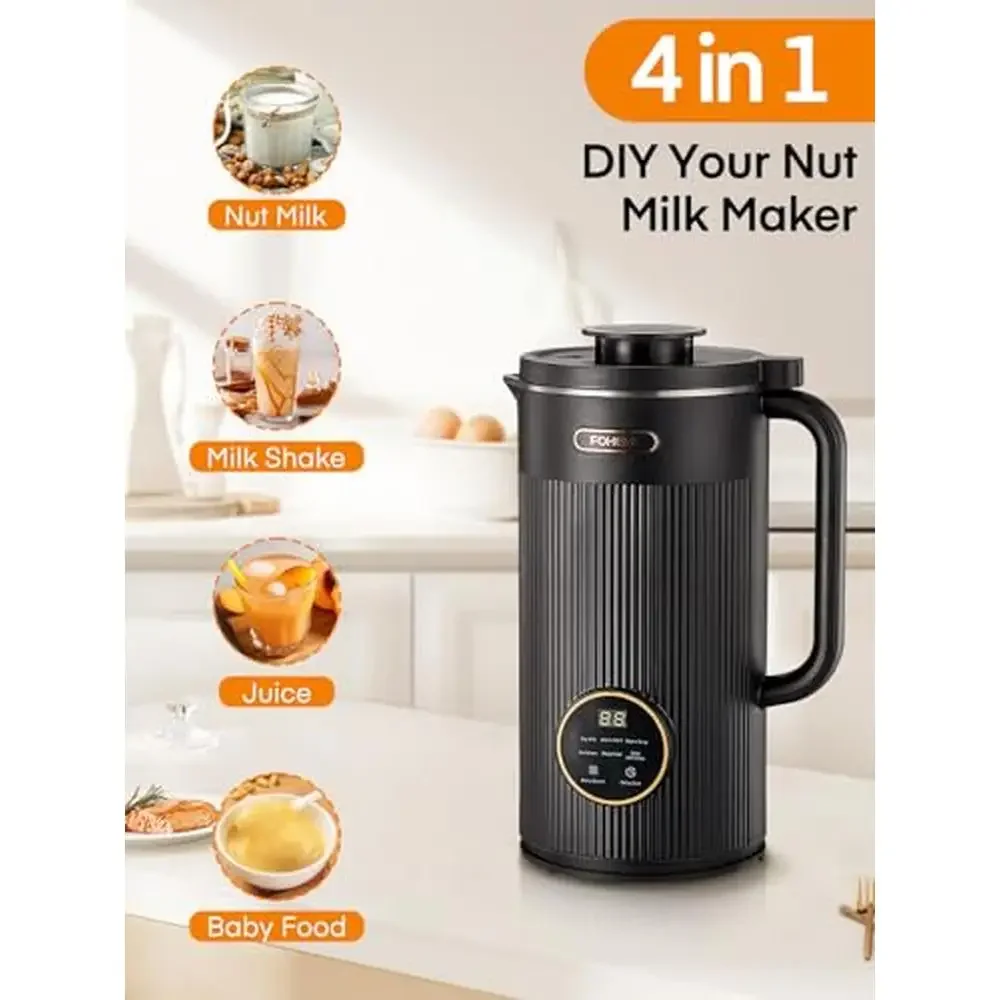 Nut Milk Maker Machine 800W Homemade Plant-Based Soy Juice Baby Food Shake 35OZ 12h Delay Start 6-in-1 Multifunctional Fast