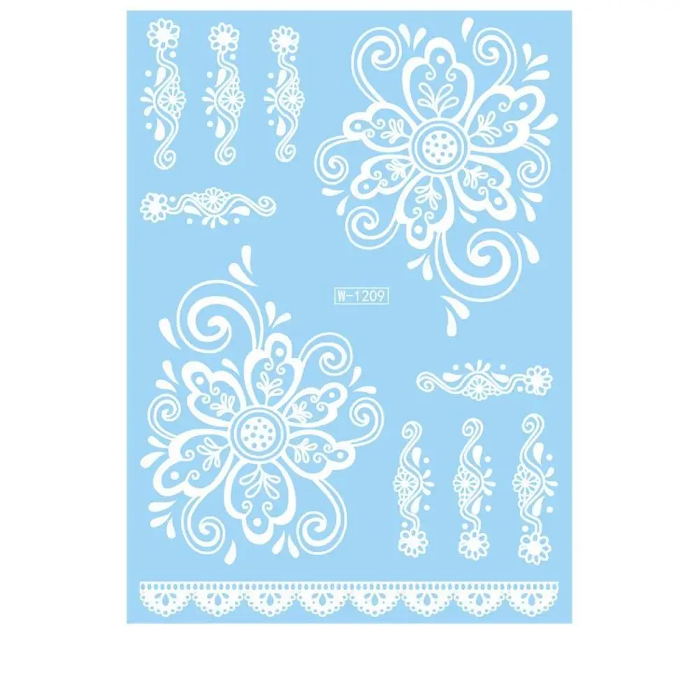 هيئة الفن البني الأحمر الوجه المعصم الرقبة الدانتيل الأبيض الدانتيل وهمية الوشم زهرة وهمية الوشم الحناء لصاقات وشم الوشم المؤقت