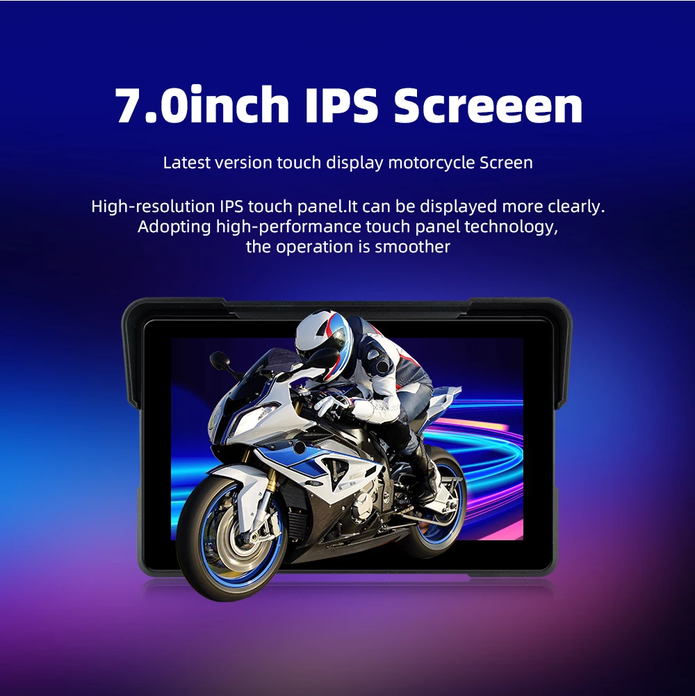 EKIY M21 7-Zoll-Motorrad-wasserdichter kabelloser CarPlay