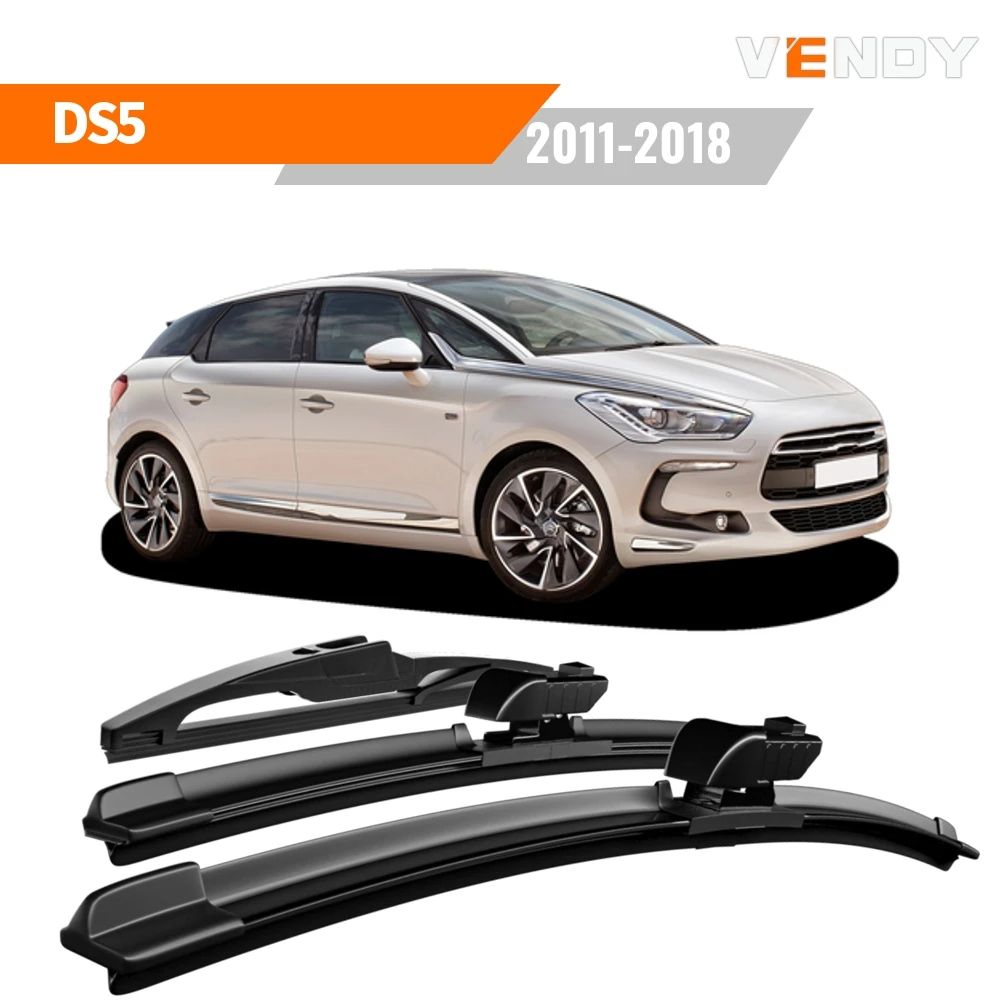 

1set Front & Rear Windshield Wiper Blades Windscreen Wipers For Citroen DS5 2011-2018 Rubber Brushes Car Accessories Refills