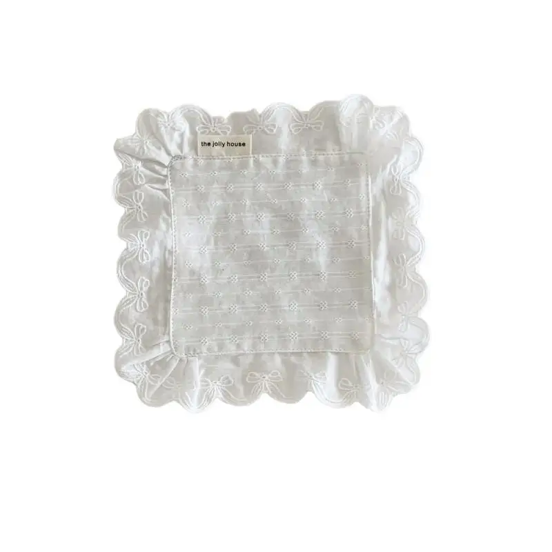 Korean Style Soft Flounced Lace Ruffle Placemats Dust-proof Multi-purpose Coasters Fabric Napkins Dining