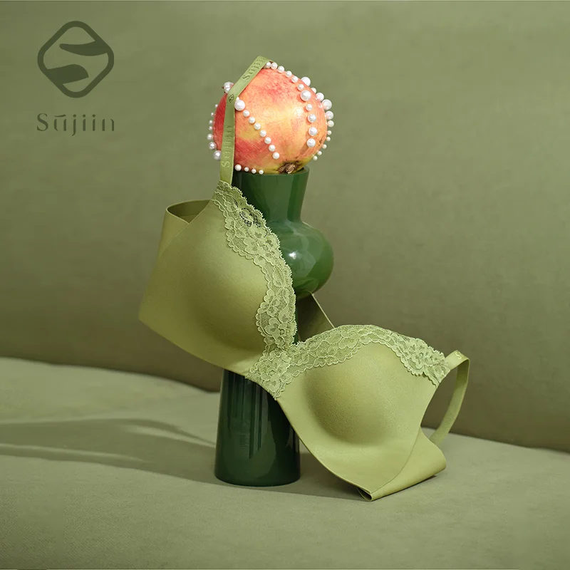 

SUJIIN Wireless Push Up Bras Women Sexy Seamless Bra for Small Chest Lace Spliced Anti-sagging Lift Bralettes Women's Intimates