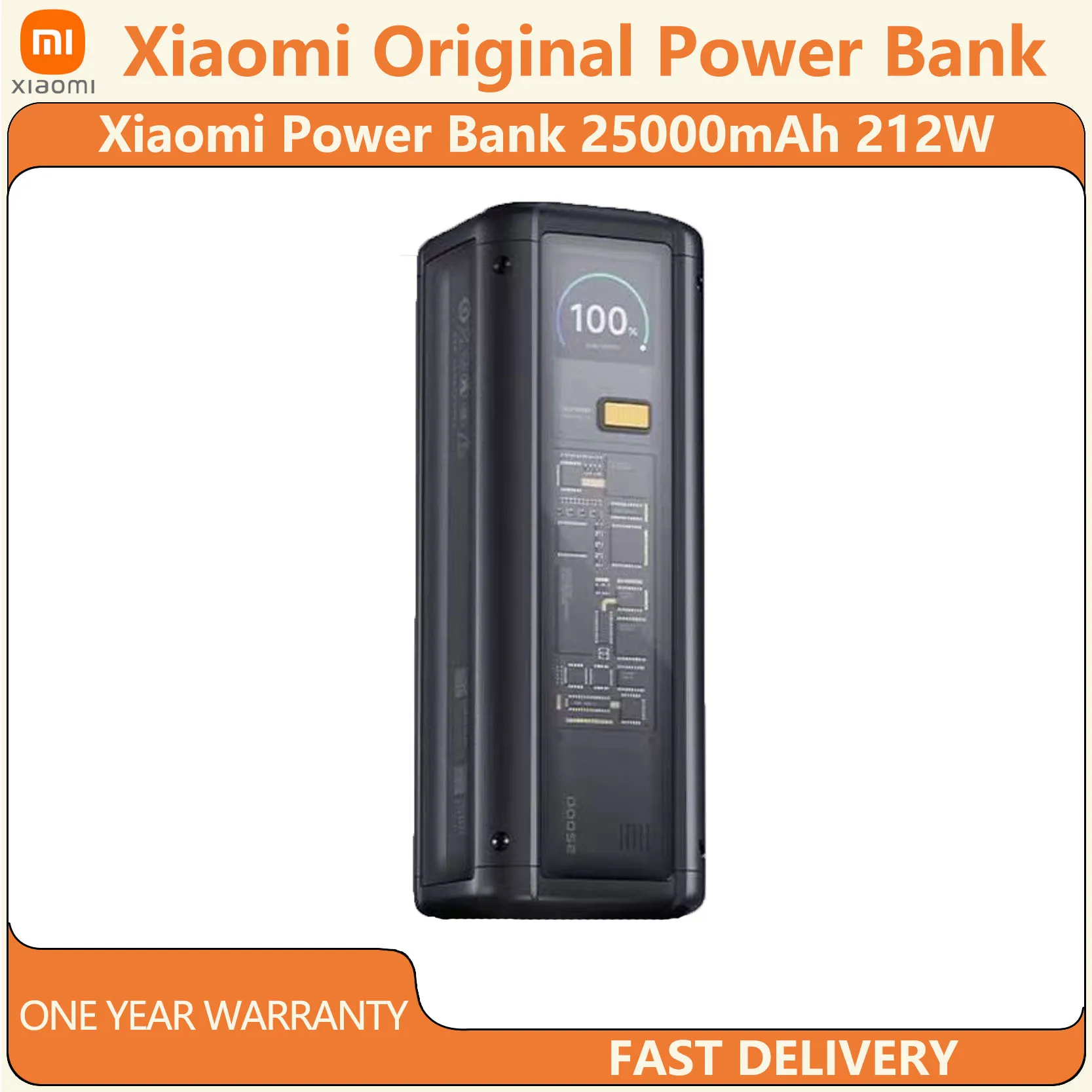 Xiaomi Power Bank 212 W Schnellladung 25000 mAh P03MI Tragbare 2C1A Tragbare Powerbank mit drei Schnittstellen