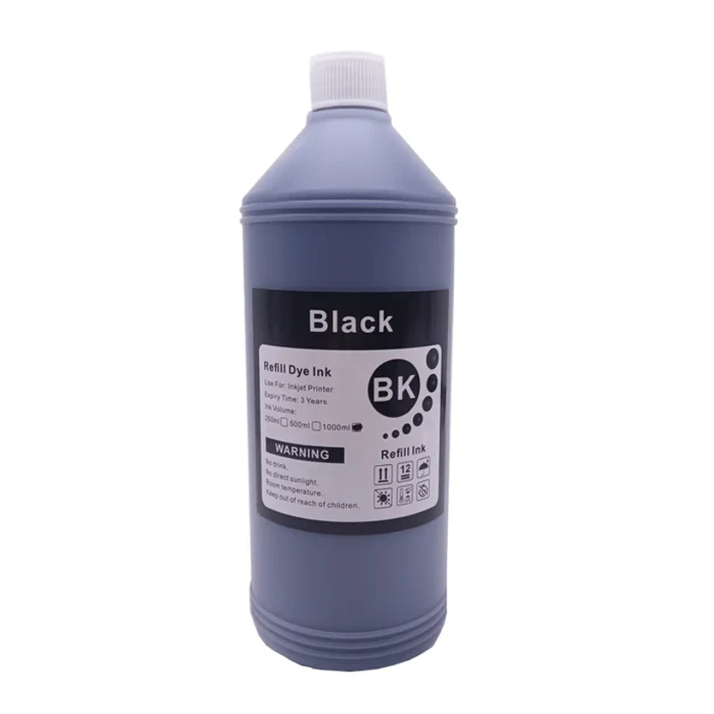 1000ML 1KG Liter Black C M Y Refill Dye Based Ink Kit Replacement For Epson Canon HP Brother Lexmark Samsung Dell Inkjet Printer