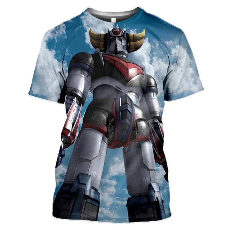 Summer New Goldorak T-shirt Anime UFO Robot Grendizer 3D Printed Men\'s T-shirt Large Size Loose Comfortable Breathable Top