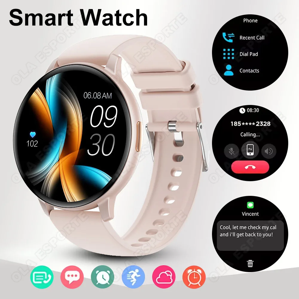 ساعة ذكية رياضية جديدة للرجال والنساء 1.38 بوصة شاشة AMOLED بلوتوث مكالمة معدل ضربات القلب مراقبة النوم الصحة Smartwatch مقاوم للماء #1