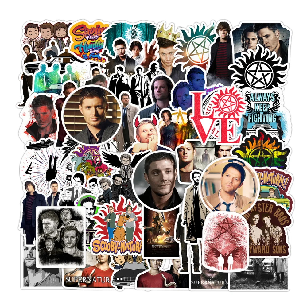

10/50PCS Classic TV Show Supernatural Sticker Cartoon Graffiti Decorative Laptop Guitar Water Cup Phone Case Waterproof Decals