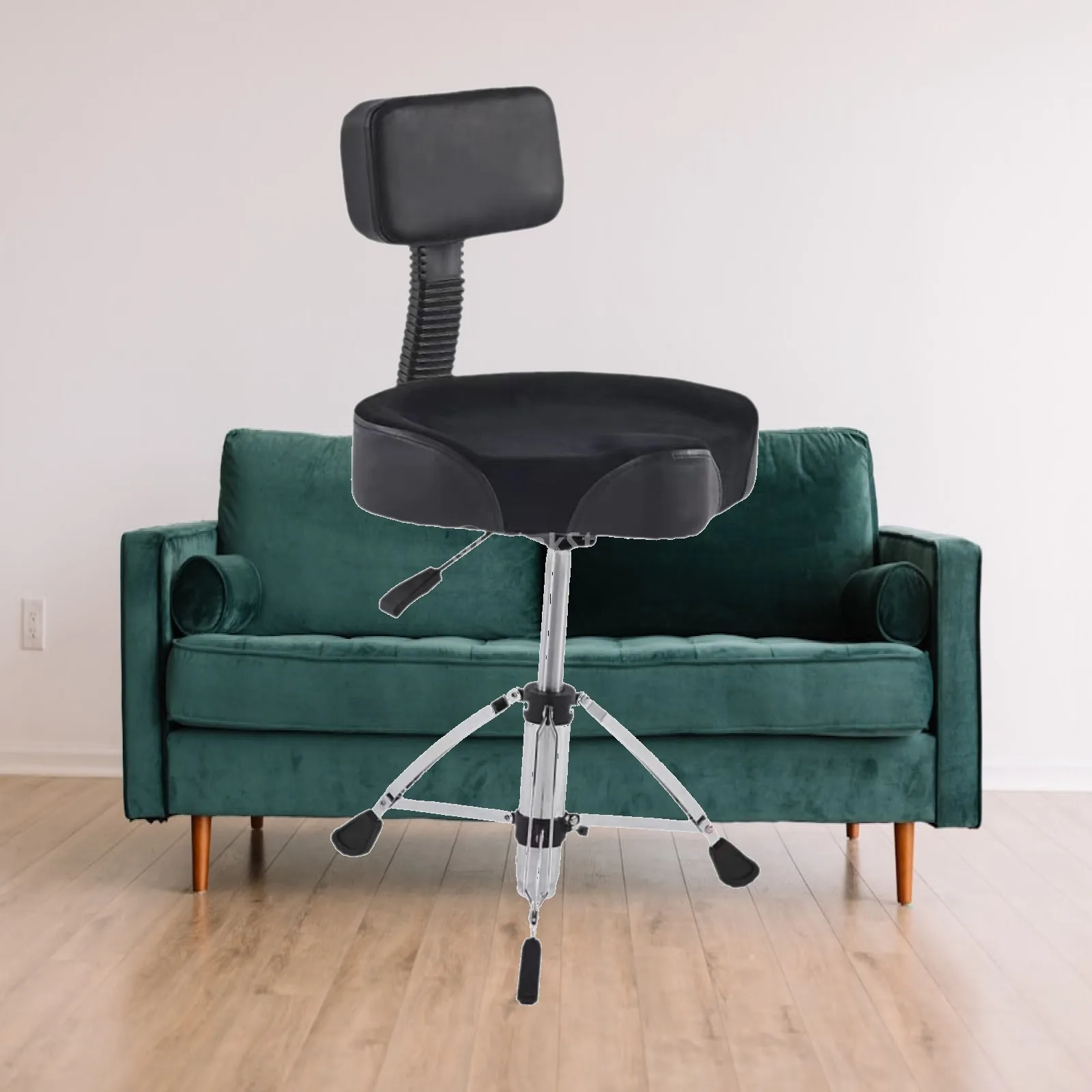 Drum Throne with Backrest Drum Chair Stool Removable Heavy Duty Motorcycle Style Comfortable Saddle Drum Throne for Adults Kids