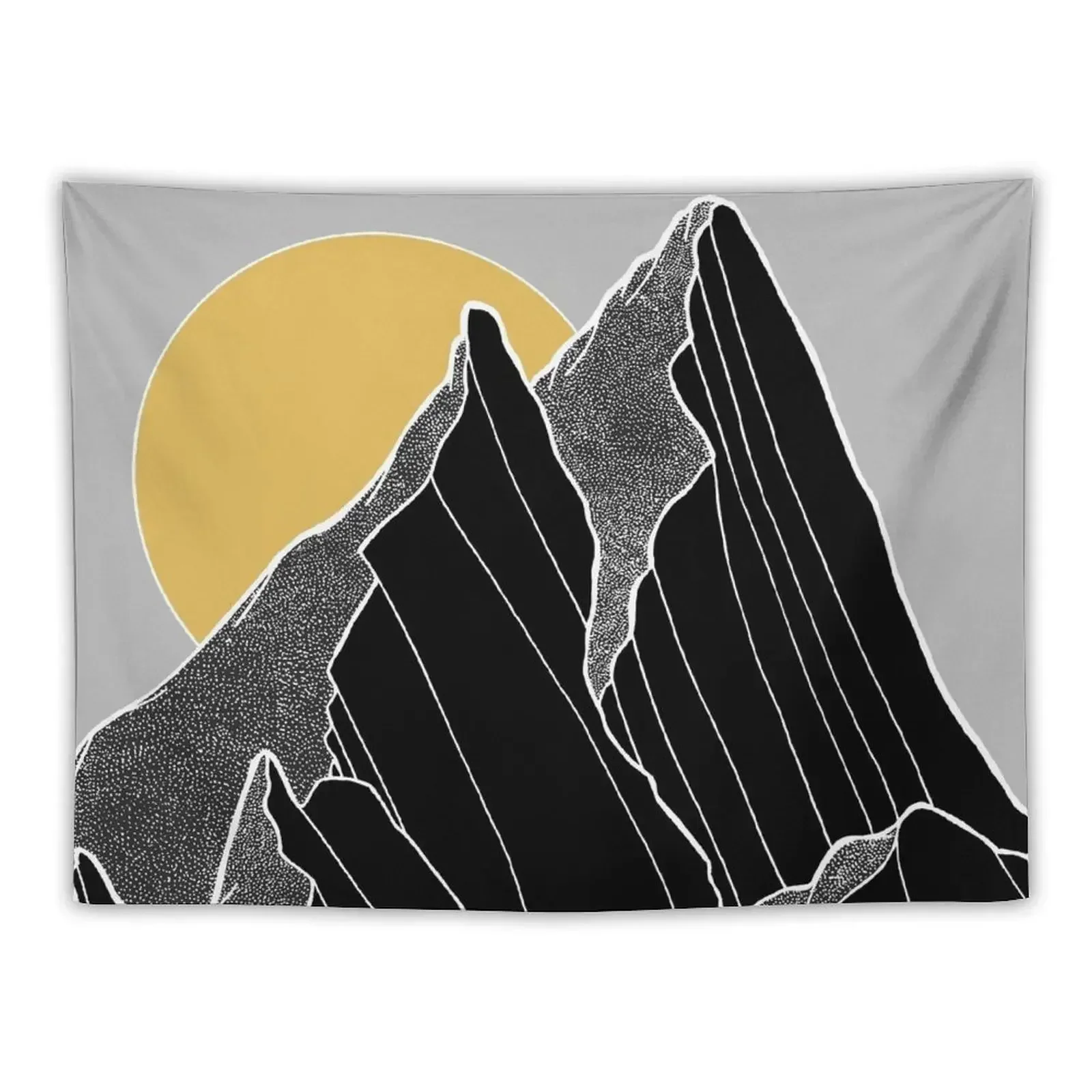 The dark peaks under the golden sun Tapestry Room Decor Wall Decor Hanging Tapestry