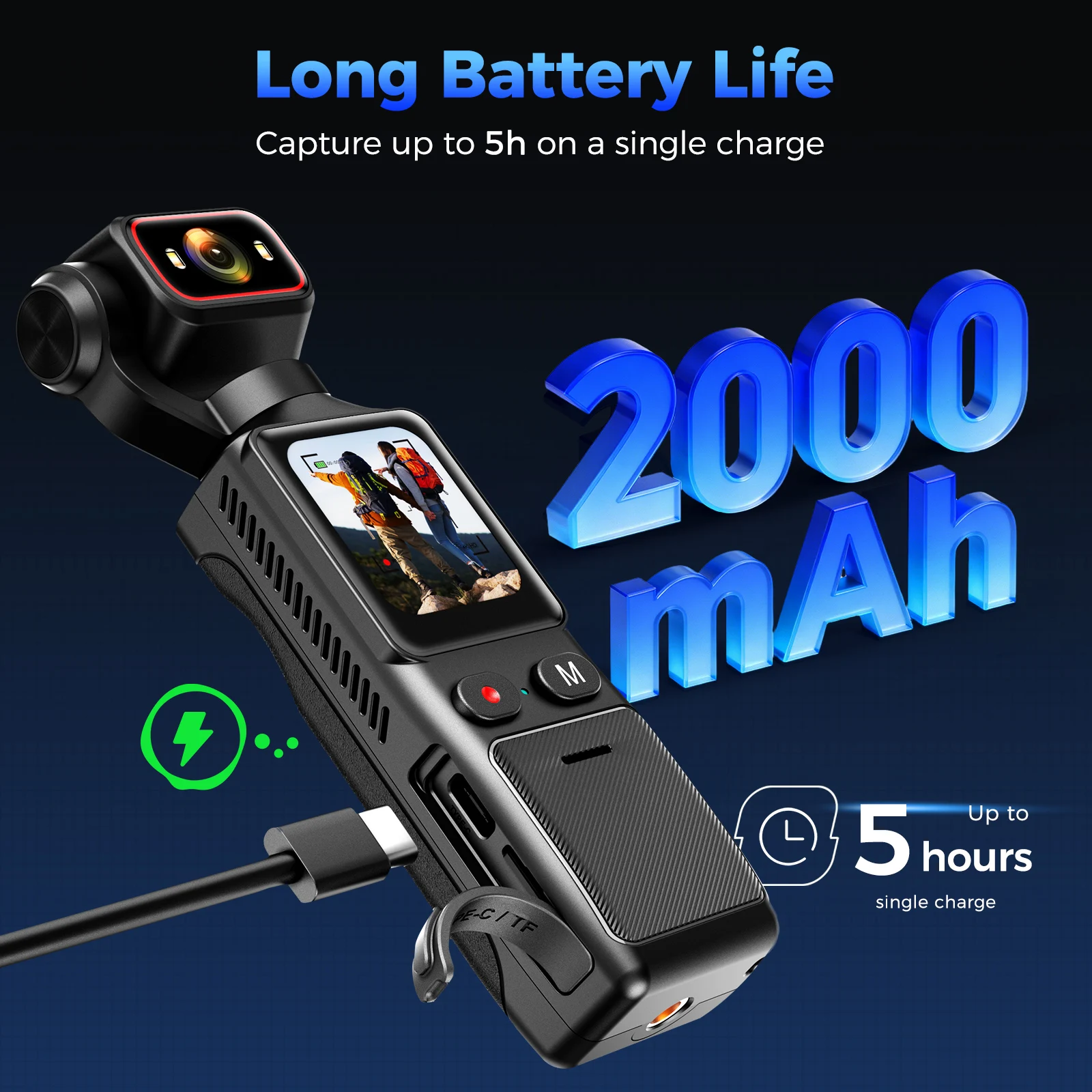 4K Action Camera with WiFi 169 Inch IPS Touch Screen 180 Degree Rotatable Lens EIS Handheld Video Recorder Outdoor Sports Camera