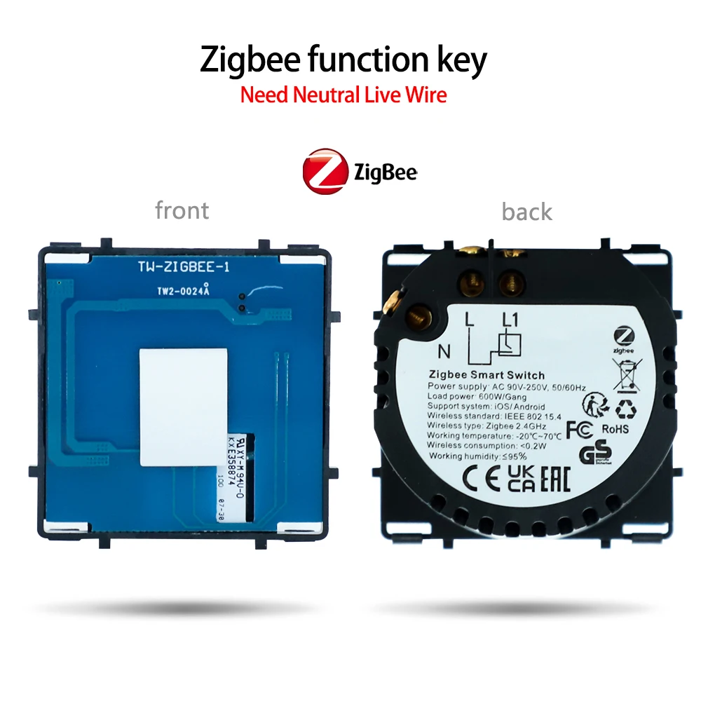 Bingoelec ZigBee Thermostat Switches Sockets Function Keys Tuya Smart Life Alexa DIY Part Aluminum Frame Free Combination