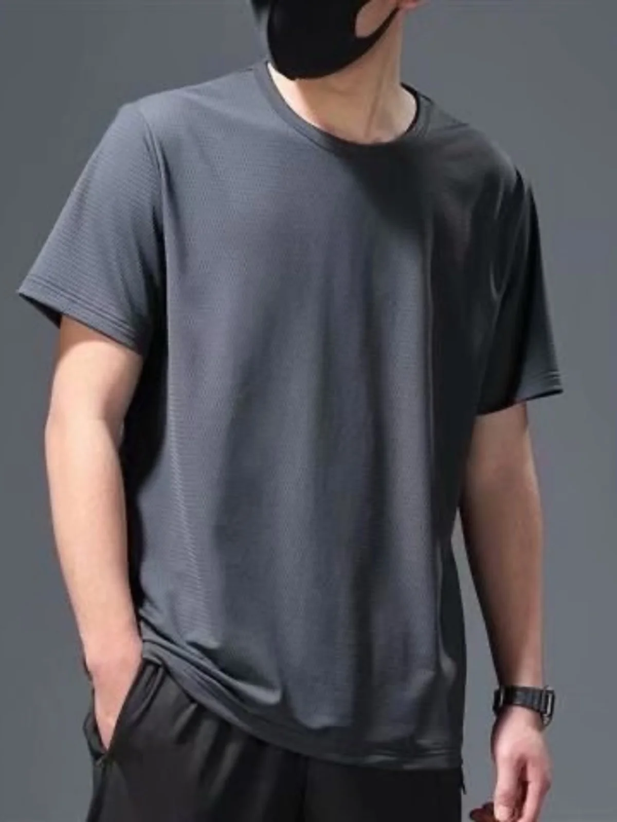 

Мужская футболка ort Sve Ice Silk Qui Dry round Ne Slim Fit Thin f Sve Дышащая летняя спортивная футболка для бега Casual Bas...