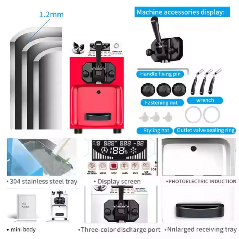 عالية الجودة سطح المكتب الصغير رئيس واحد آلة الآيس كريم الصغيرة 0ne نكهة منضدية آلة آيس كريم ناعم القوام للبيع