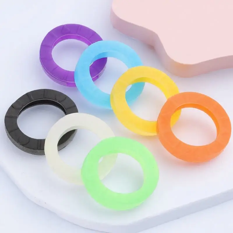 

24Pcs Stretchy Silicone Key Caps Rubber Color Covers Key Identifiers Odorless Comfortable Wearable Multicolor Coding Rings